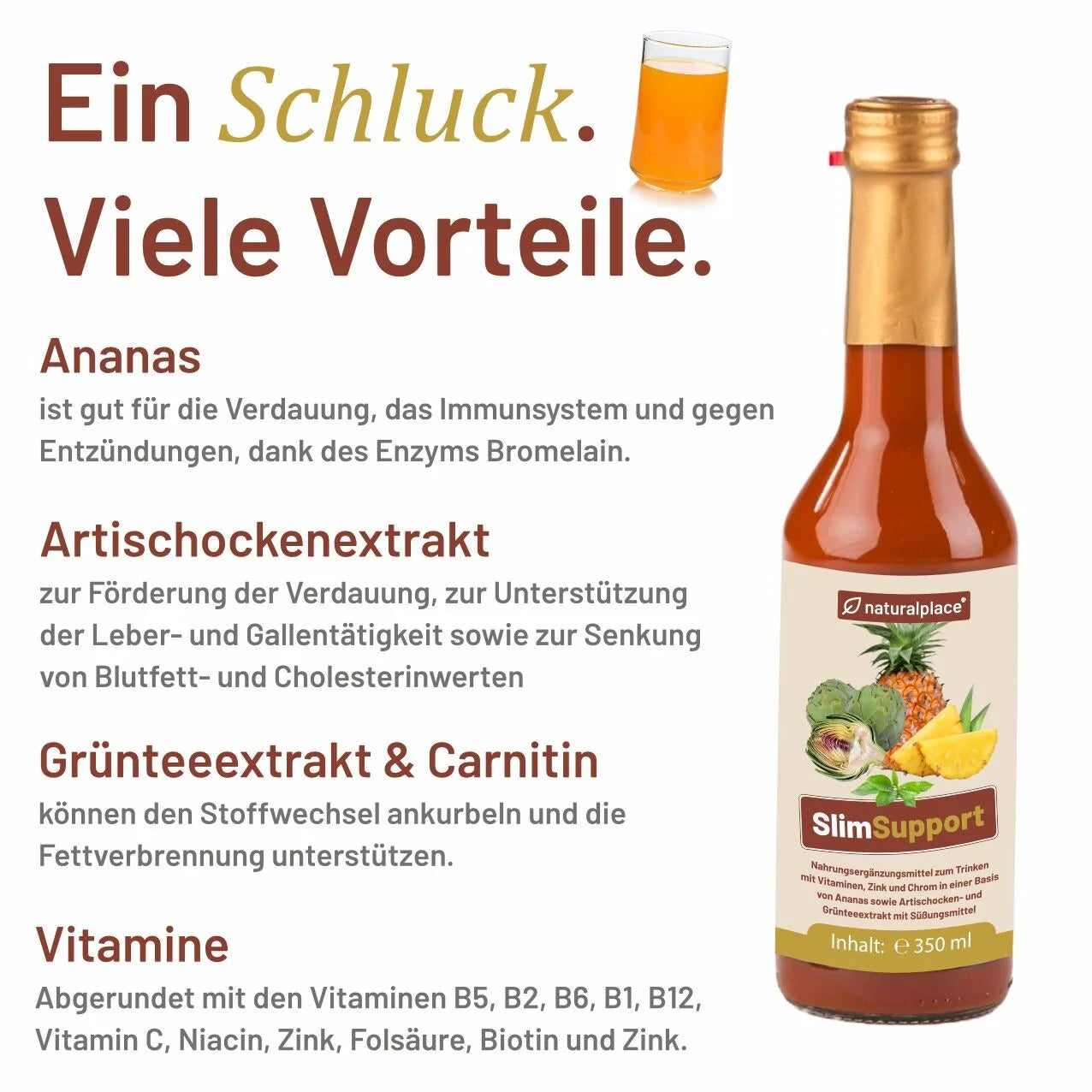 SlimSupport Verdauungssaft - 3 Flaschen-Kur